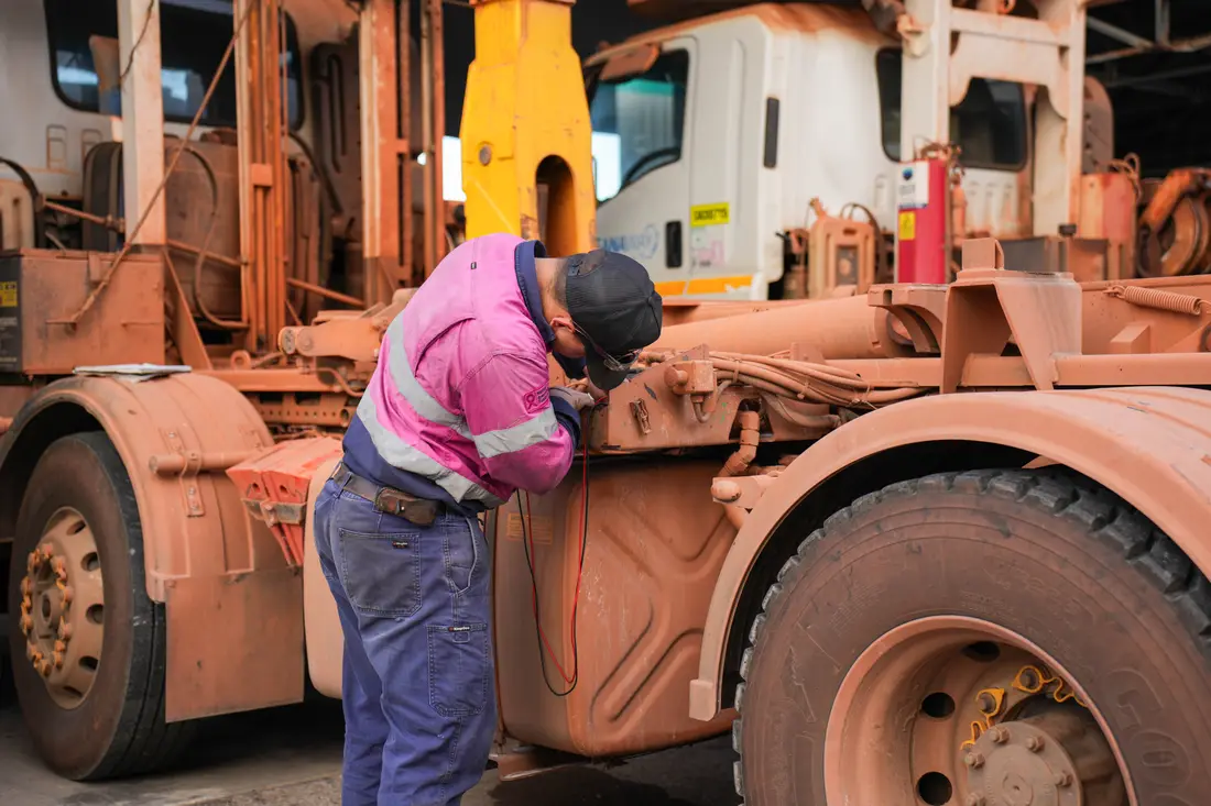 Field testing on a mine fleet truck